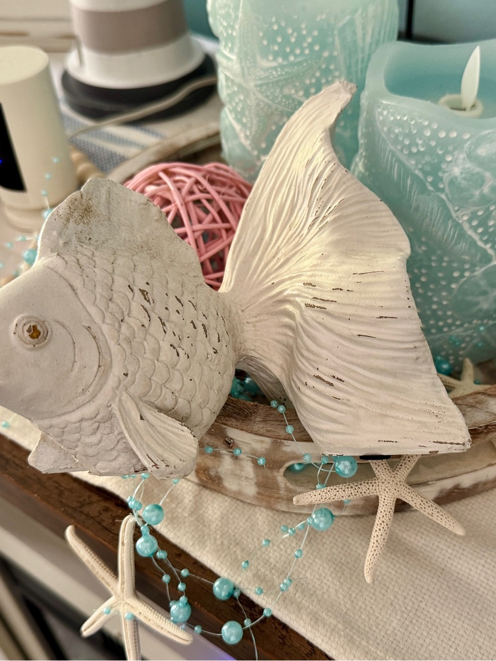 White Fish Figurine Decorative Accent for Aquatic-Style Displays - Picture 6 of 7